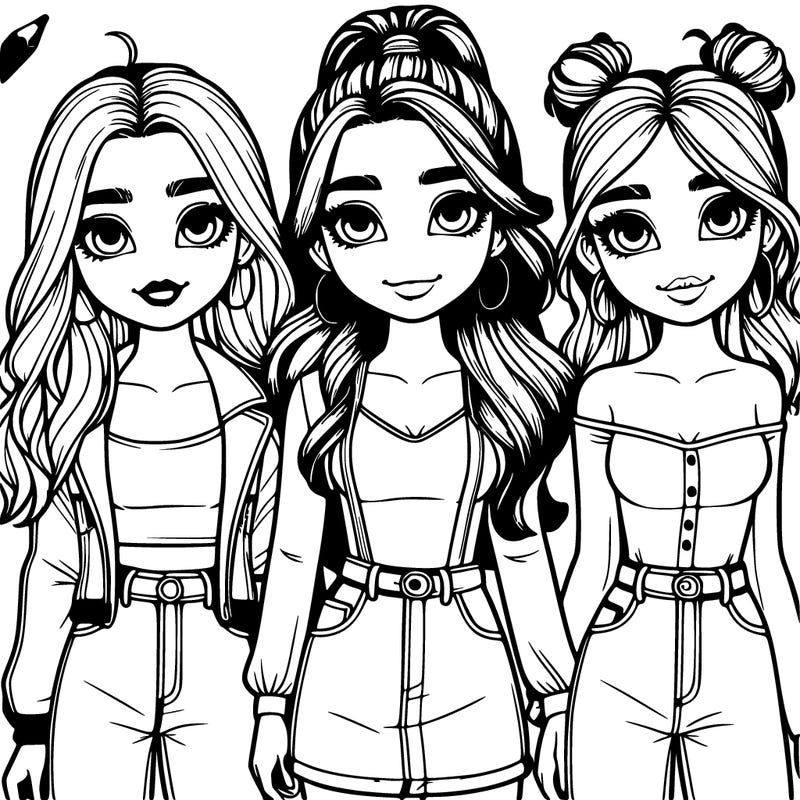 realistic three girls