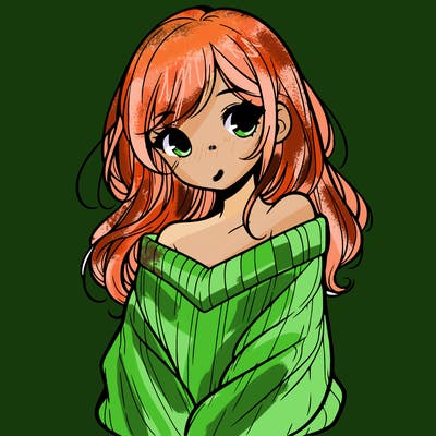 shy pretty girl wearing a sweater that is falling off one shoulder portrait