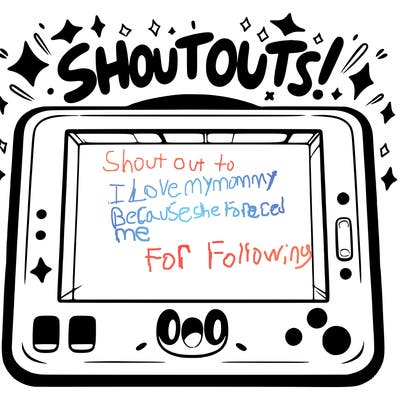 blank canvas that says above it shoutouts