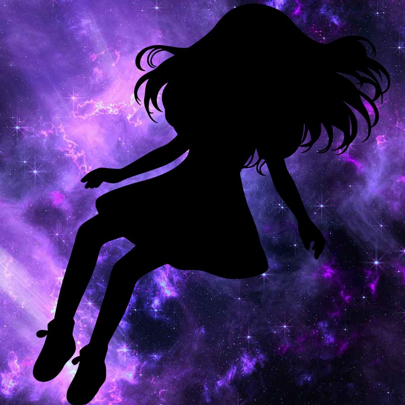 realistic girl floating