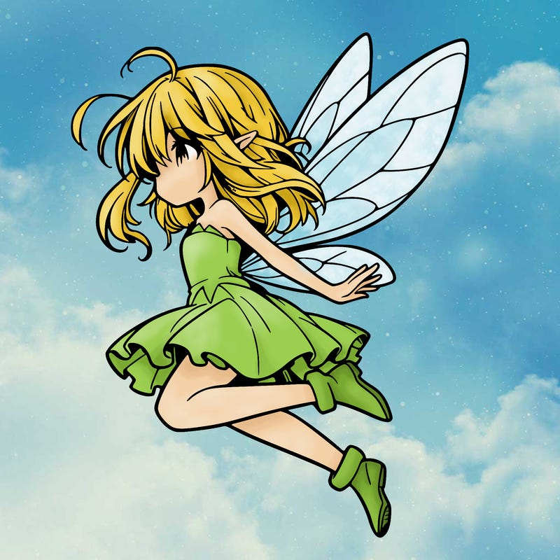 manga fairy flying