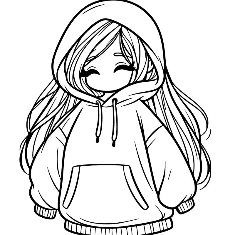 girl in oversized hoodie