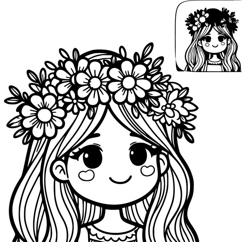 girl with flowers crown