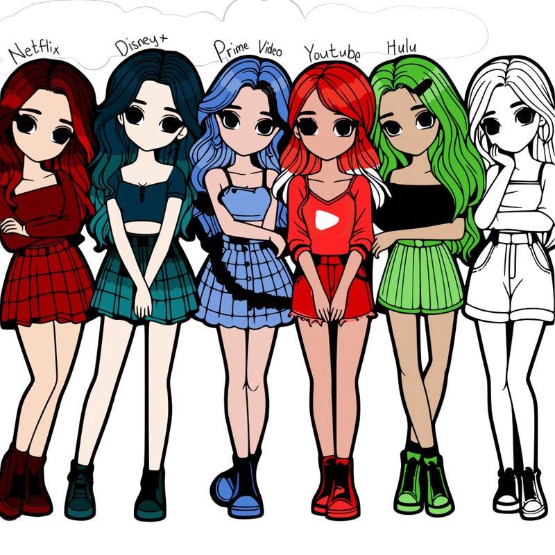 a group of girls realistic