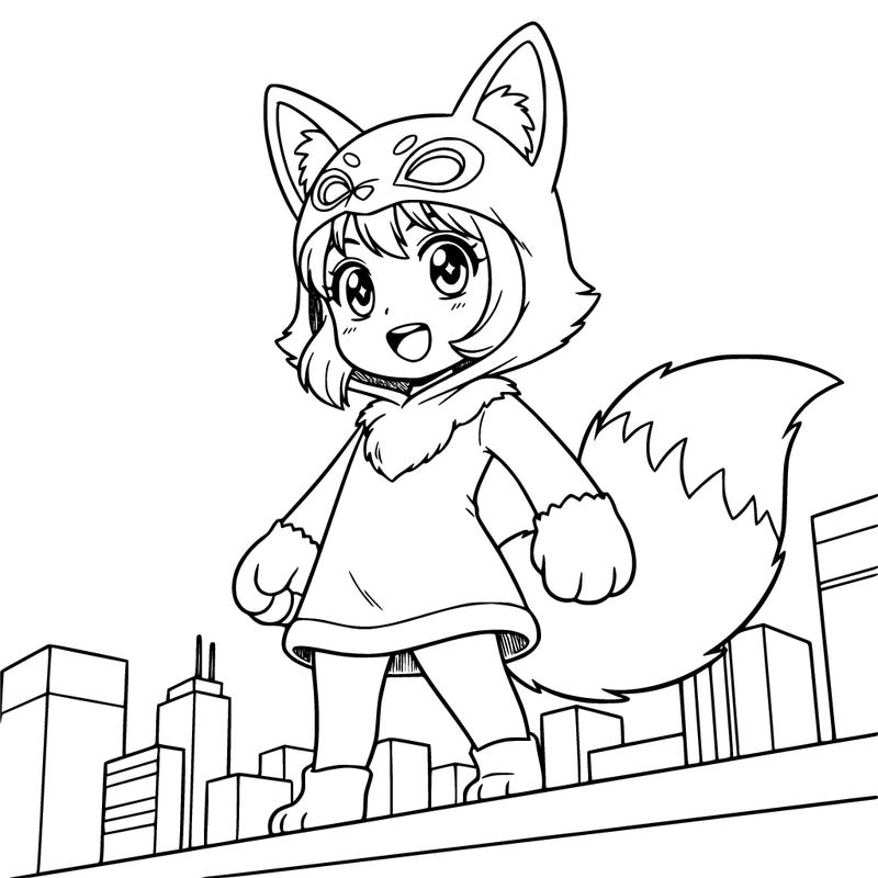 dressed as a fox with a cute girl's face