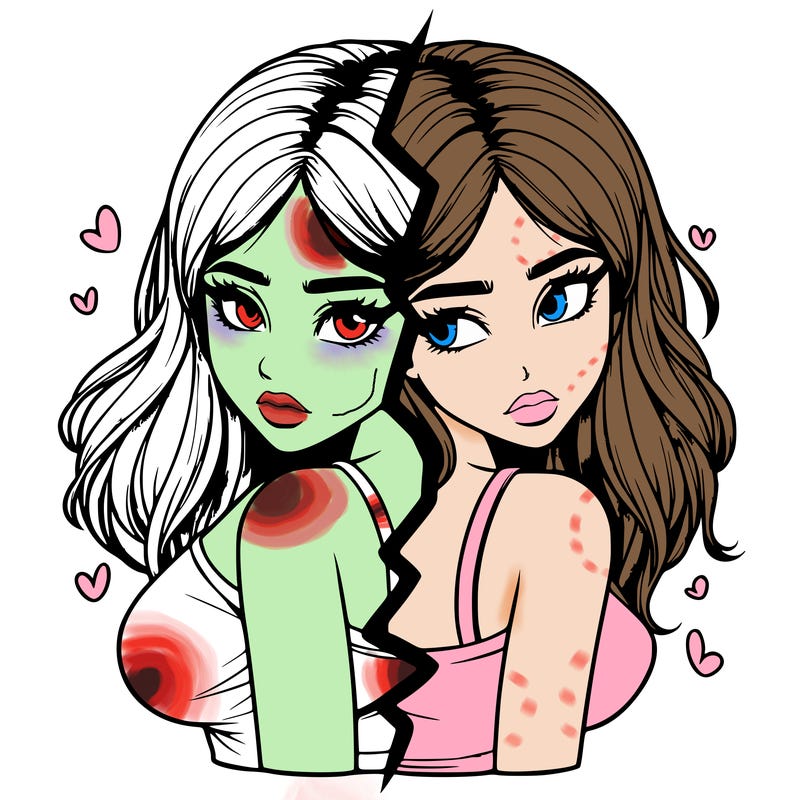 realistic girl split