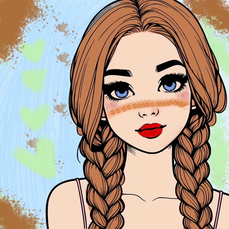 realistic girl with braids