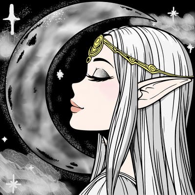 a realistic moon elf