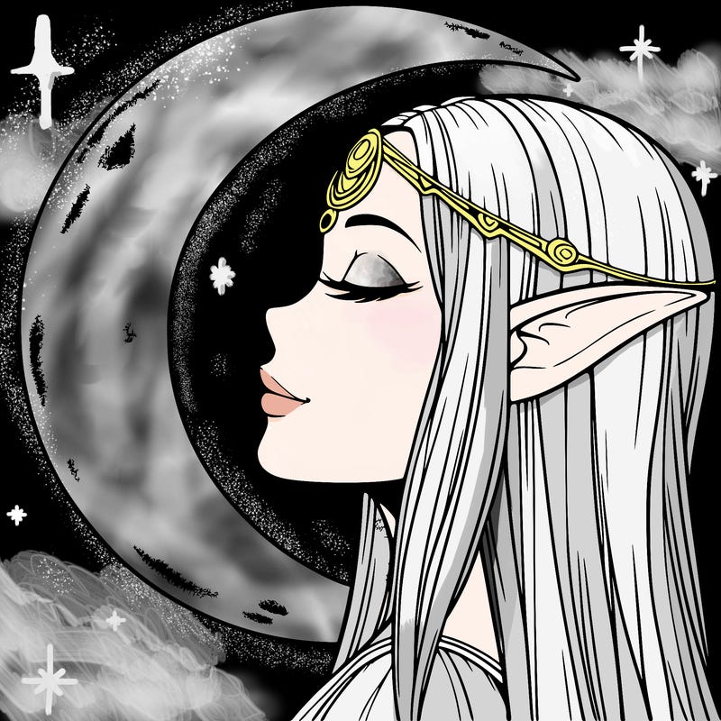 a realistic moon elf