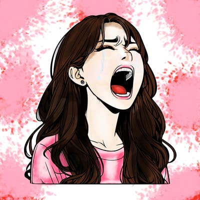 screaming realistic, girl