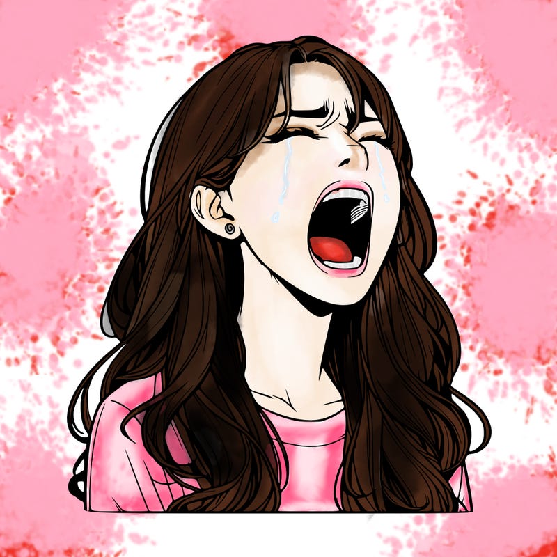 screaming realistic, girl