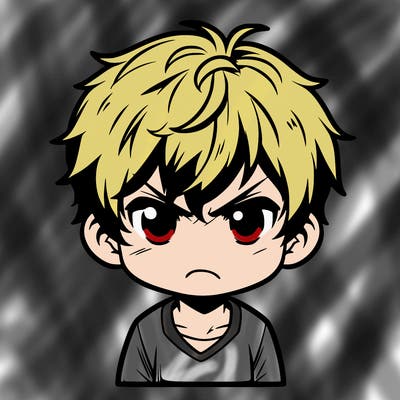 angry anime boy