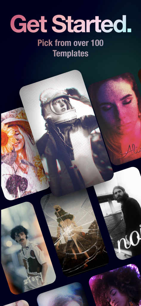 Video Effects Editor: Riveo - Selection of creative video editing templates and filters in the Riveo app