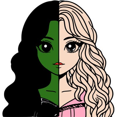 alphaba and glenda half and half