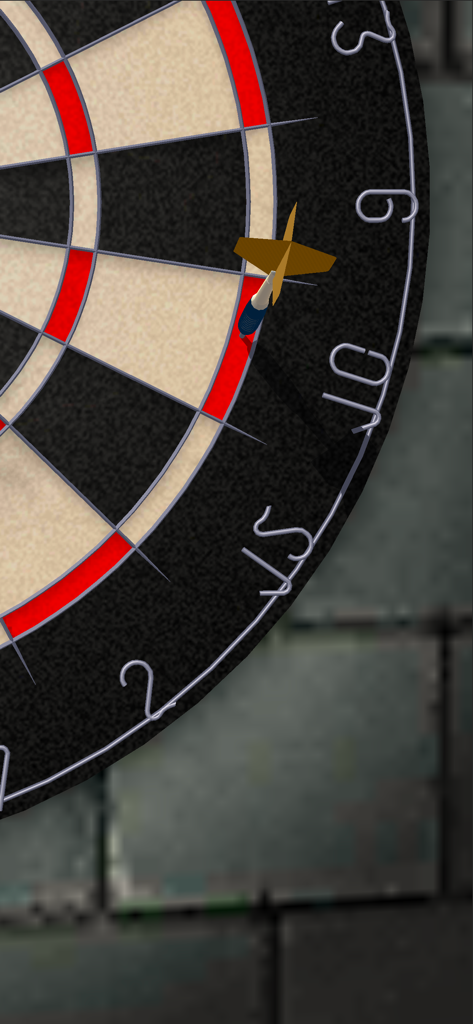 Close-up of a dart hitting the double ten on a professional dartboard in Bulls i Darts