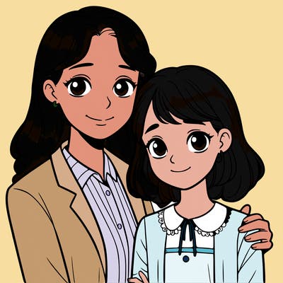 a teenager with her mother