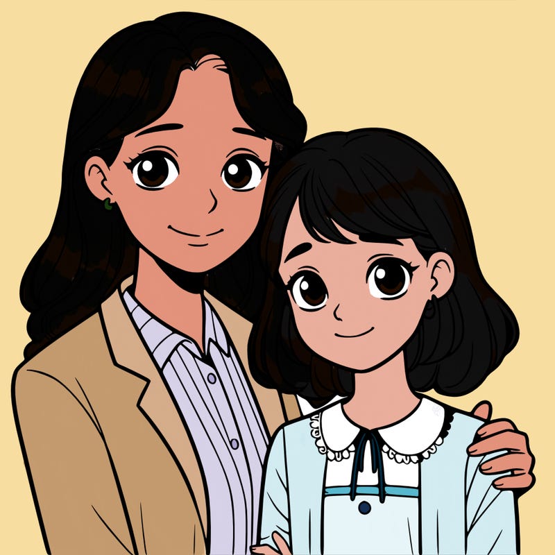 a teenager with her mother