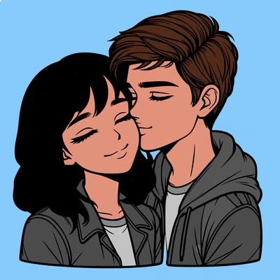 realistic girl and boy  love