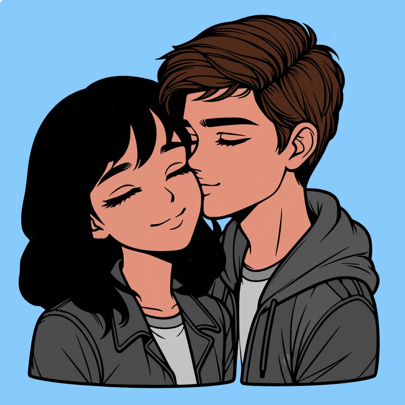 realistic girl and boy  love