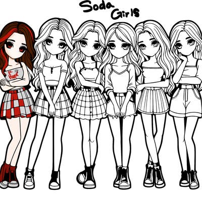 a group of girls realistic