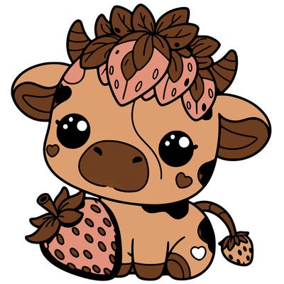 cute strawberry cow