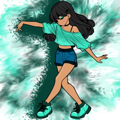 realistic girl danceing