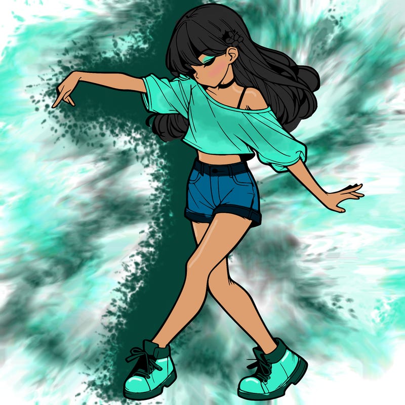 realistic girl danceing