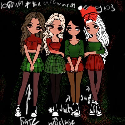 a group of girls realistic