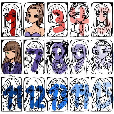 girls that look diffrent anime