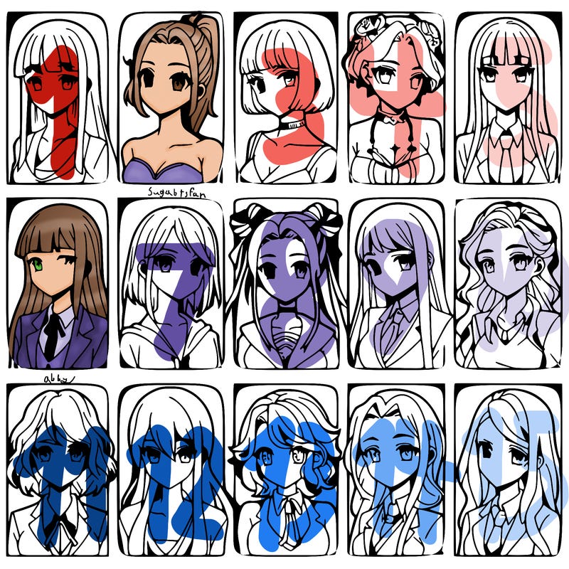 girls that look diffrent anime