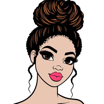 beautiful black woman with an up do hairstyle