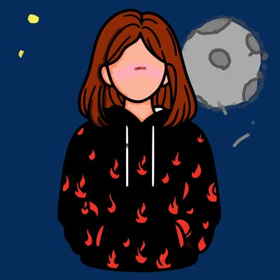 woman with fire hoodie