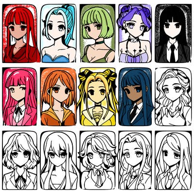 girls that look diffrent anime