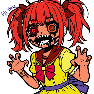scary anime girl