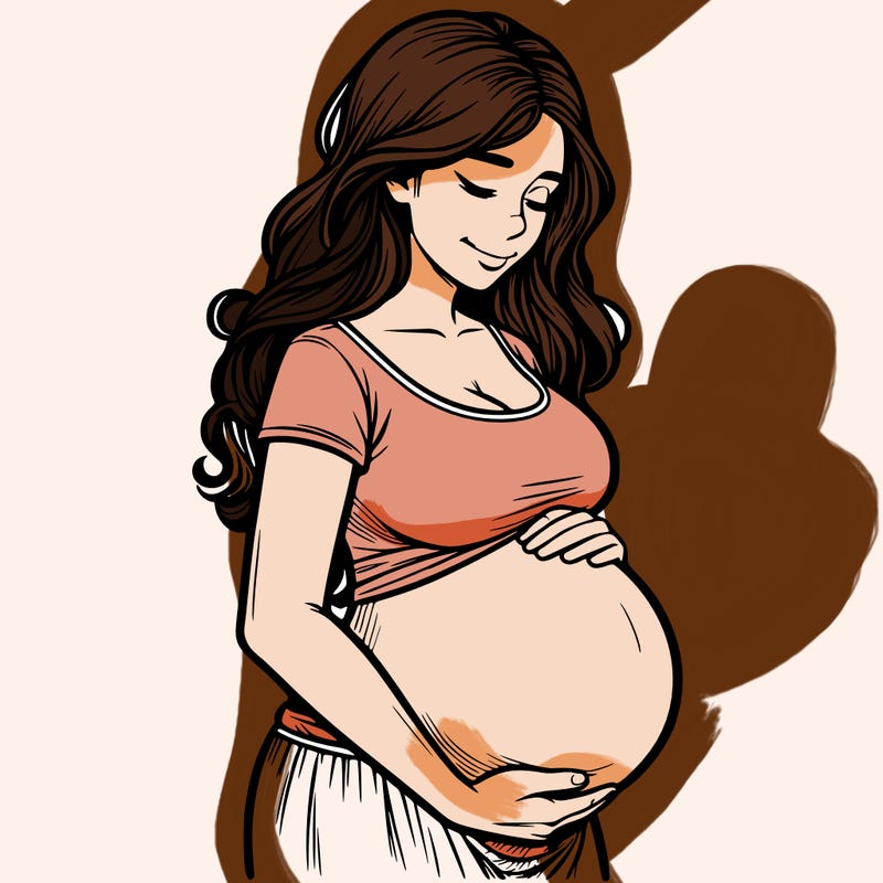woman heavily pregnant realistic