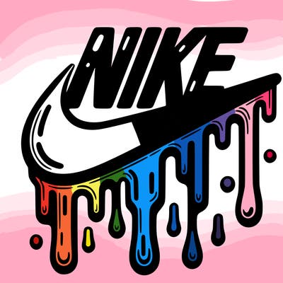 dripping nike logo