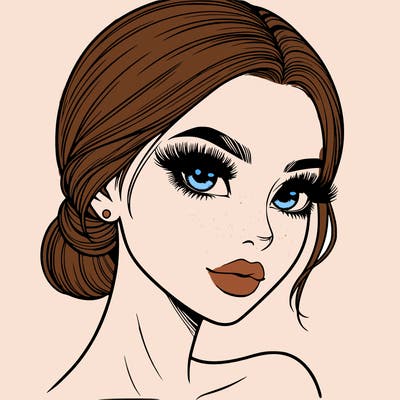 realistic girl with lashes