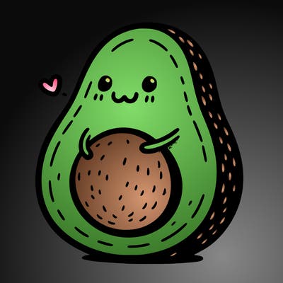 an avocado hugging an avocado