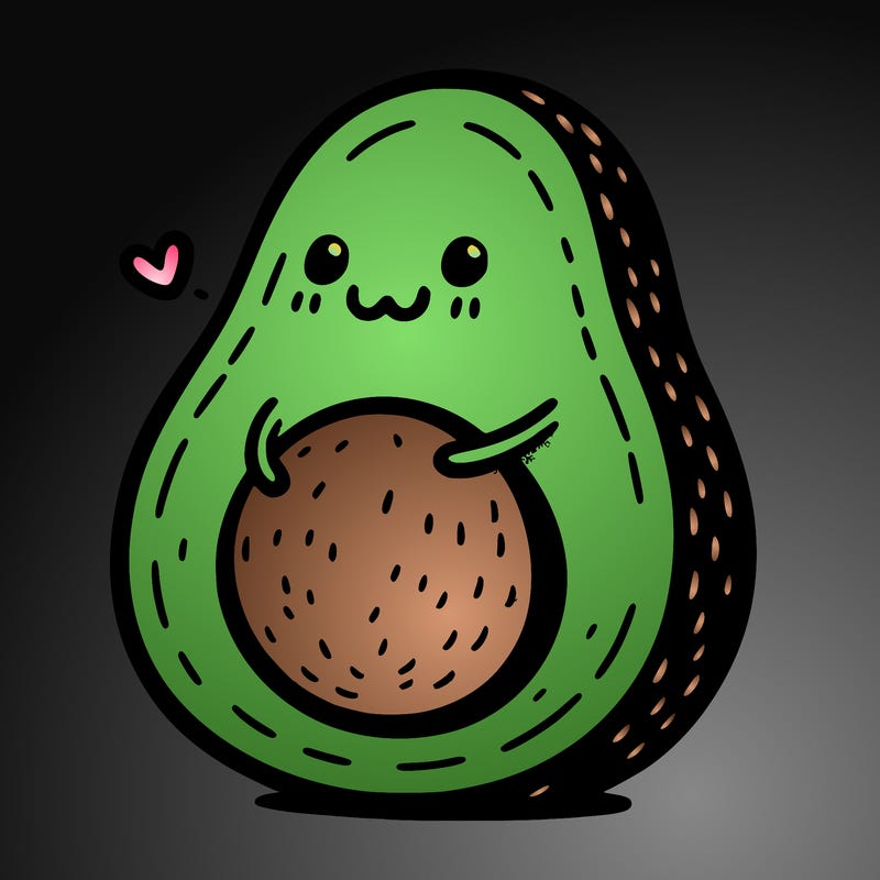 an avocado hugging an avocado