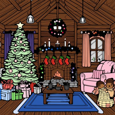 christmas house interior