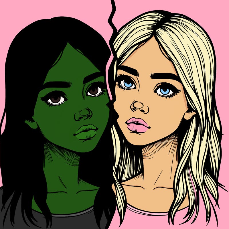 realistic girl split