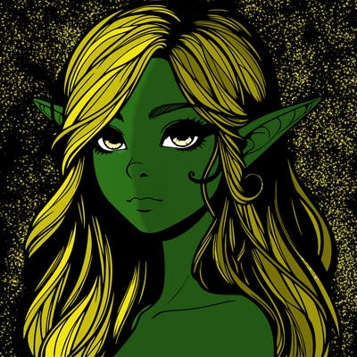 elf girl realistic dark fantasy