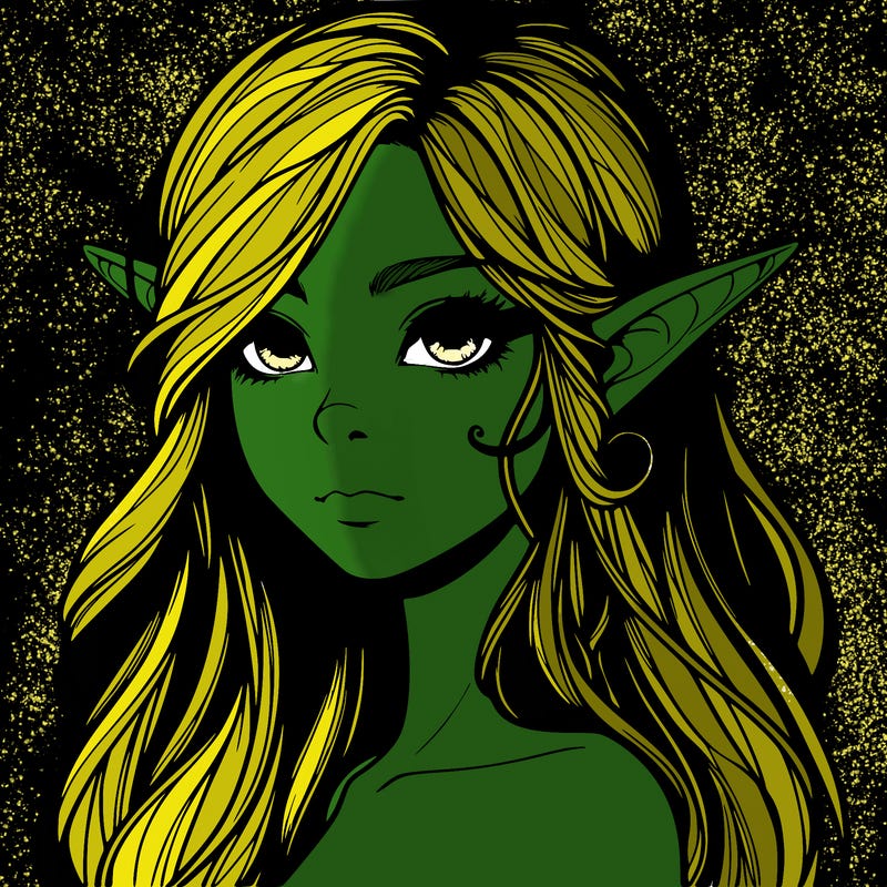elf girl realistic dark fantasy