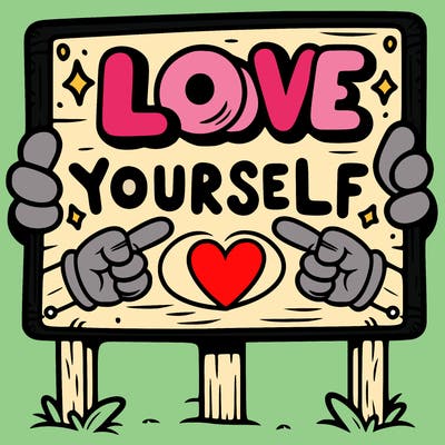 a sign where it is written: love yourself