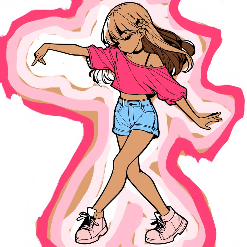realistic girl danceing