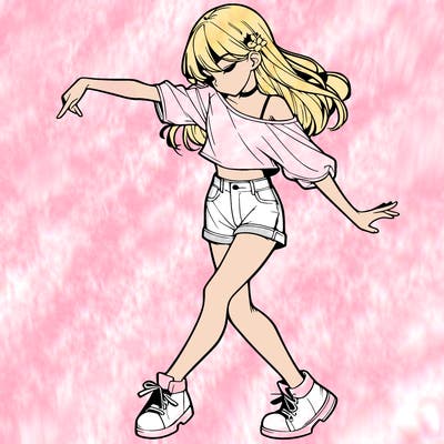 realistic girl danceing