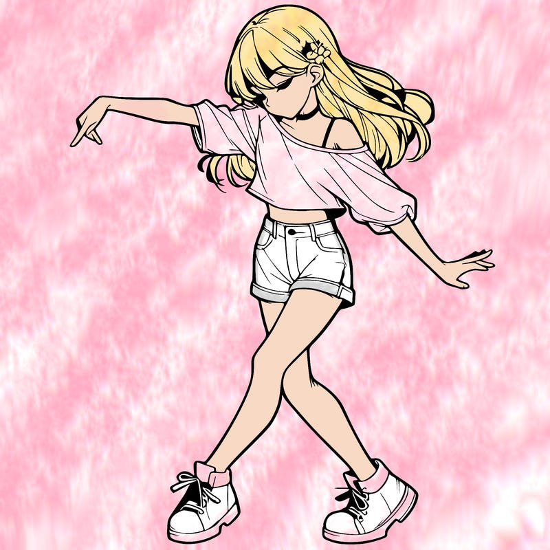 realistic girl danceing