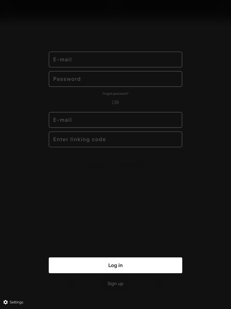 Scoremusic - Login and sign up screen for Scoremusic digital sheet music app on iPad