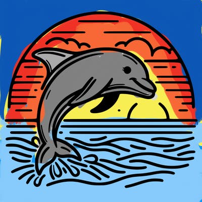 dolphin in a sunset