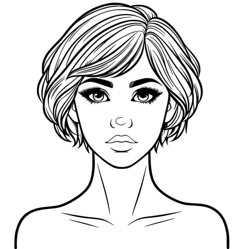 woman with short hair realistic
